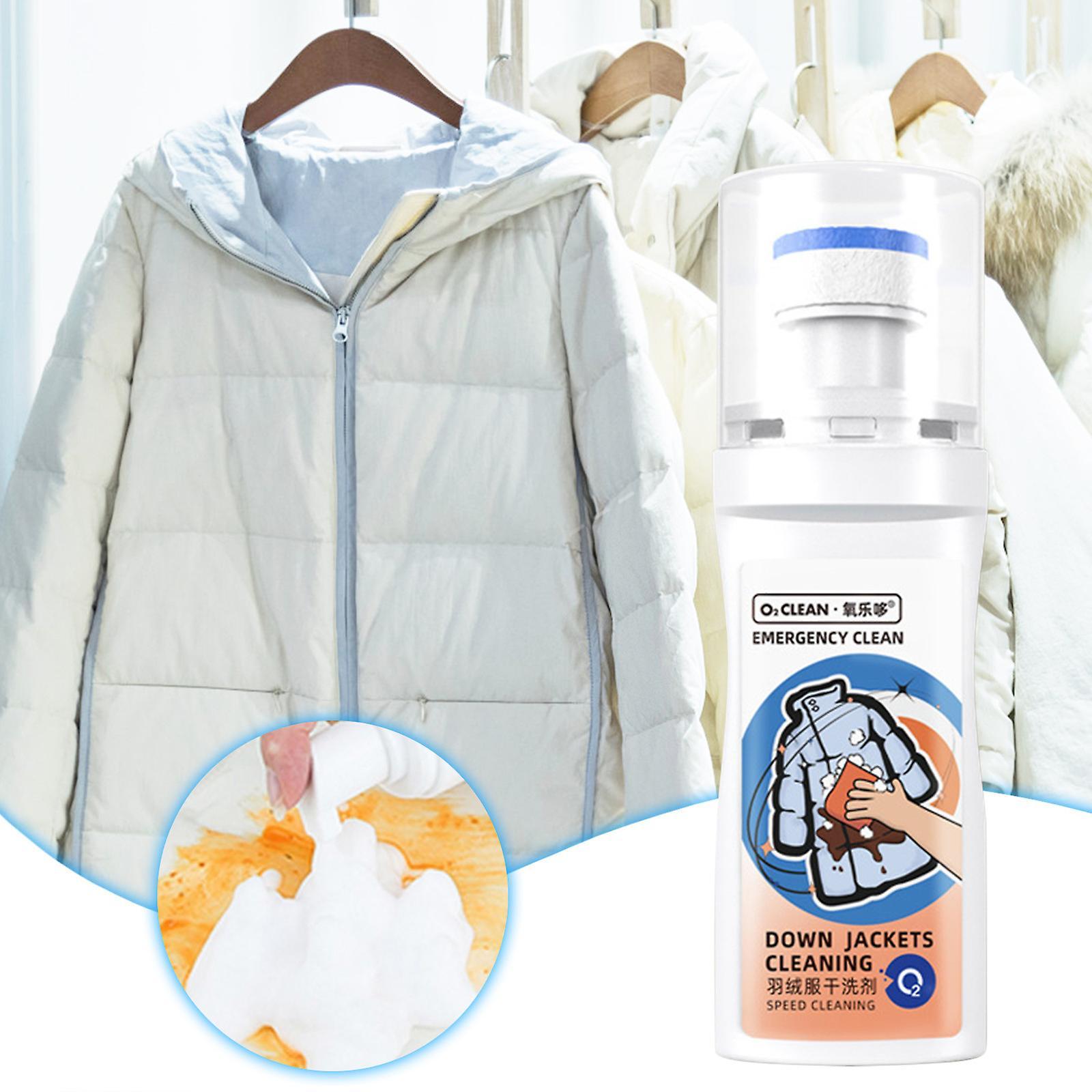 Kakanwo Down Jacket Dry Cleaner Foam Free Cleaning Detergent Stubborn Stain Clothes Cleaner 100Ml White Free Size