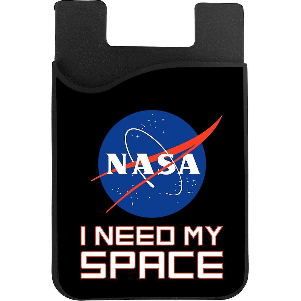 NASA I Need My Space Phone Card Holder Black 5.5cm x 8.5cm