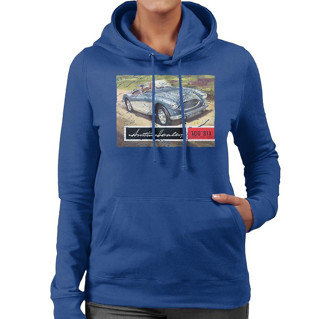 Austin Healey Country Road British Motor Heritage Women's Hooded Sweatshirt Royal Blue XX-Large