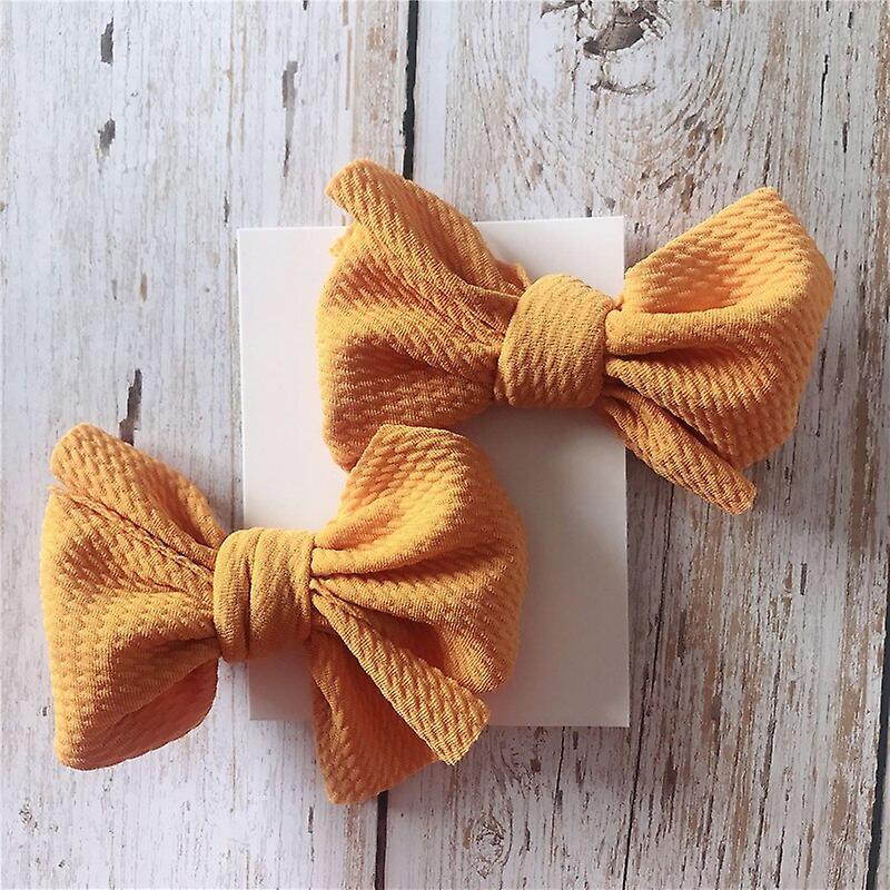 Slowmoose Baby Hair Bow Knot Clips Yellow