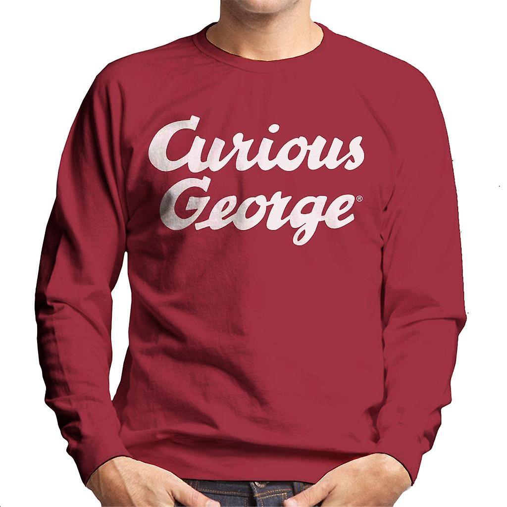 Curious George Big Logo Men's Sweatshirt Cherry Red X-Large