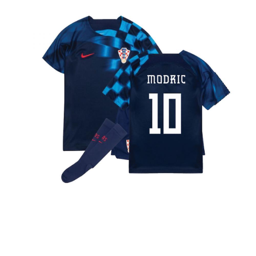 Nike 2022-2023 Croatia Away Mini Kit (Modric 10) Navy LB 6-7yrs (116-122cm)