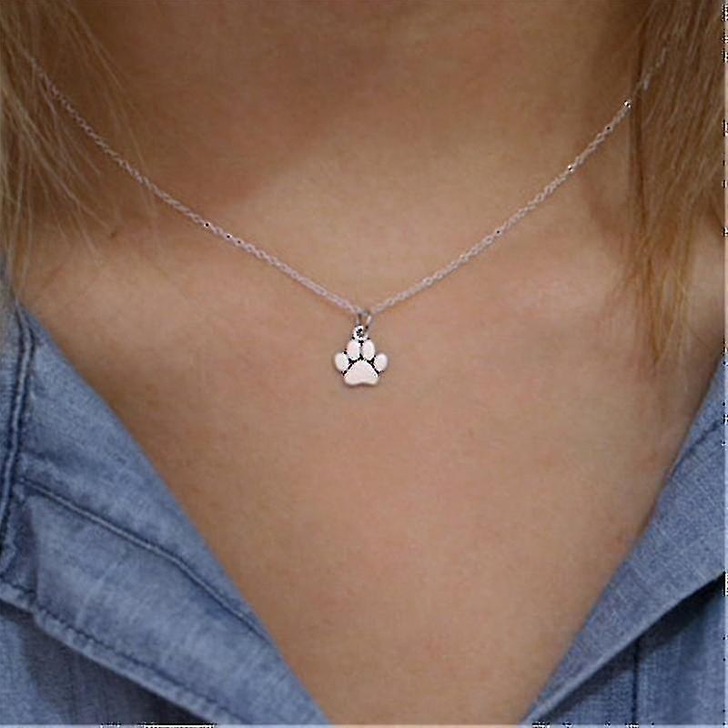 Cryin Pet Jewelry Necklace Silver Dog, Cat Paw Necklace, Pet Memorial Gold Paw Print Necklace