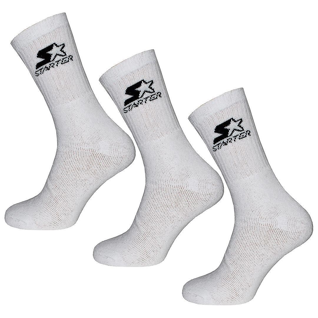 Starter 3-Pack White Graphic Logo Mens Crew Socks MSHST005NTT White UK 9-12 / EU 43-46