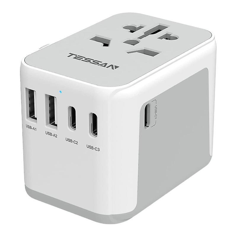 Tessan Travel Plug Adapter with 2 USB and 3 USB C, Travel Plug Socket Adapter, Travel Plug Adapter Worldwide for Germany, USA, England, Thailand, I...