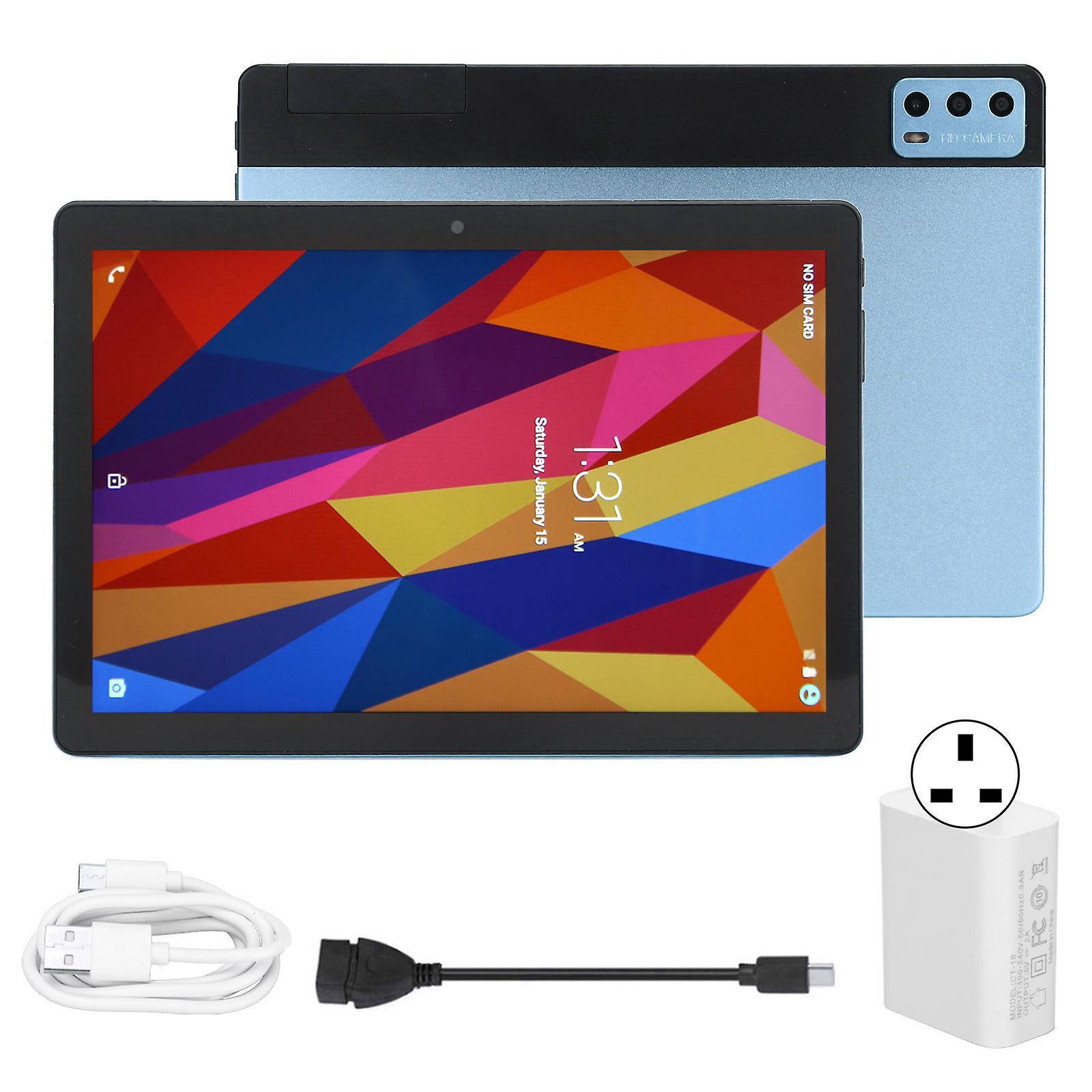 Blue Tablet Blue 10.1in Tablet with Octa Core, 8GB RAM, 256GB ROM, Type C Rechargeable,