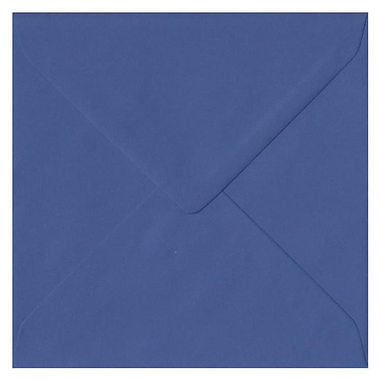 ColorSono Iris Blue Gummed 155mm Square Coloured Blue Envelopes. 100gsm FSC Sustainable Paper. 155mm x 155mm. Banker Style Envelope. 25