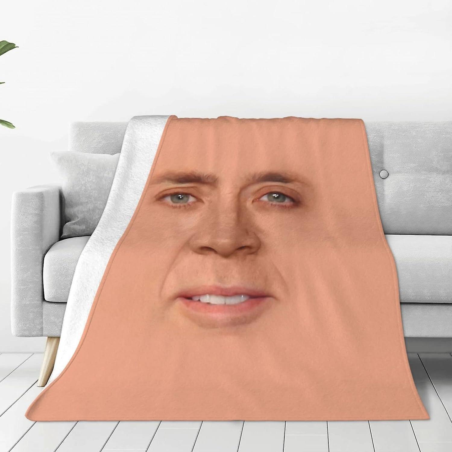 Kerota Comfortable Ultra-Soft Micro Fleece Blanket,Nicolas Cage Fleece Blankets for Sofa Bed Travel ABD17875 60x50in 150x125cm