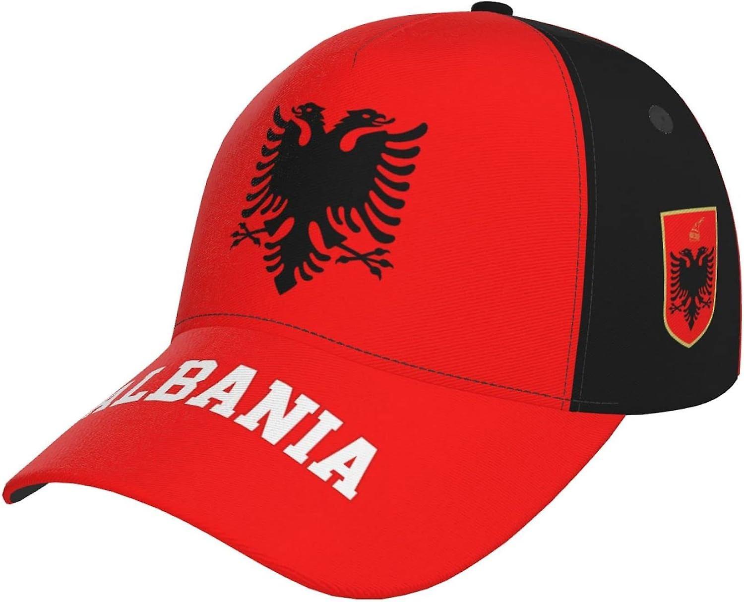 Kerota Albania Flag Albanian Baseball Cap Full Print Adult Men Hat Patriotism Supporter Soccer Caps Black bm-5219 color548