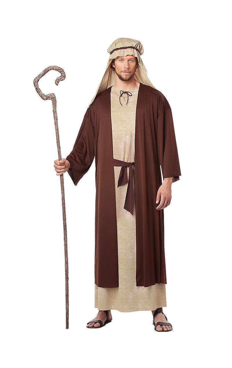 California Costumes Mens Saint Joseph Nativity Shepherd Christmas Xmas Fancy Dress Costume Brown Medium