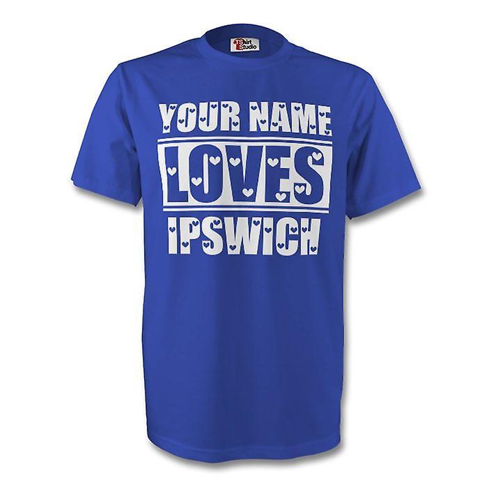 Gildan Your Name Loves Ipswich T-shirt (blue) XL (45-48 inch)