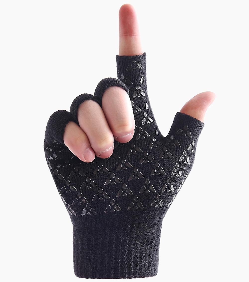 RuiDi Fingerless mittens - Square mittens Black One-size