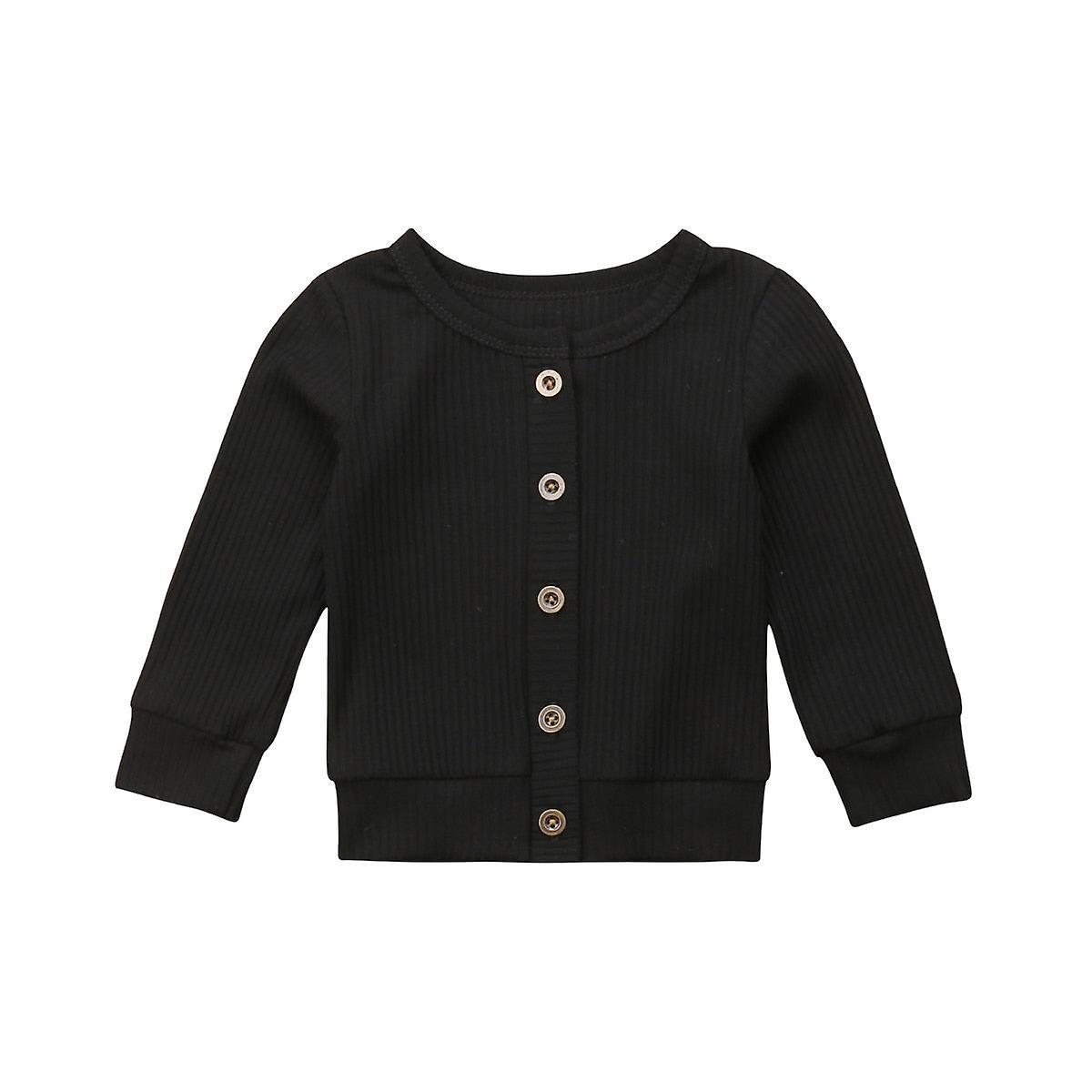 Slowmoose Girl & Knitted Sweater, Cardigan Tops Black 12M