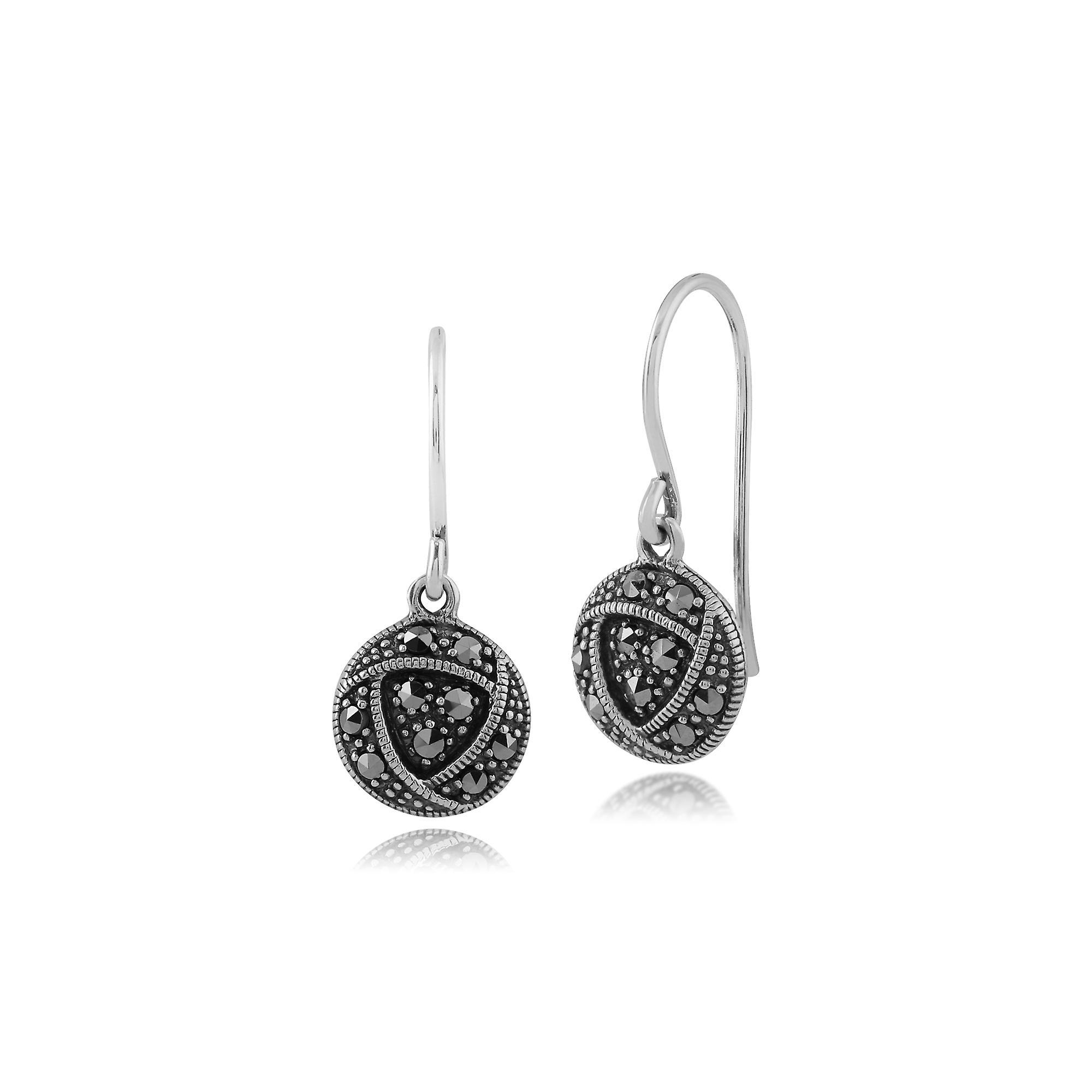 Gemondo Rennie Mackintosh Round Marcasite Rose Drop Earrings In 925 Sterling Silver 214E840901925 One Size