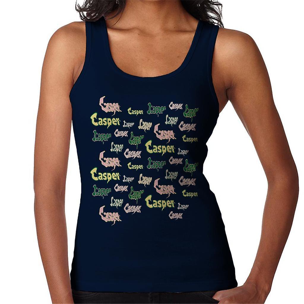 Casper The Friendly Ghost Logo Fonts Women's Vest Navy Blue Large