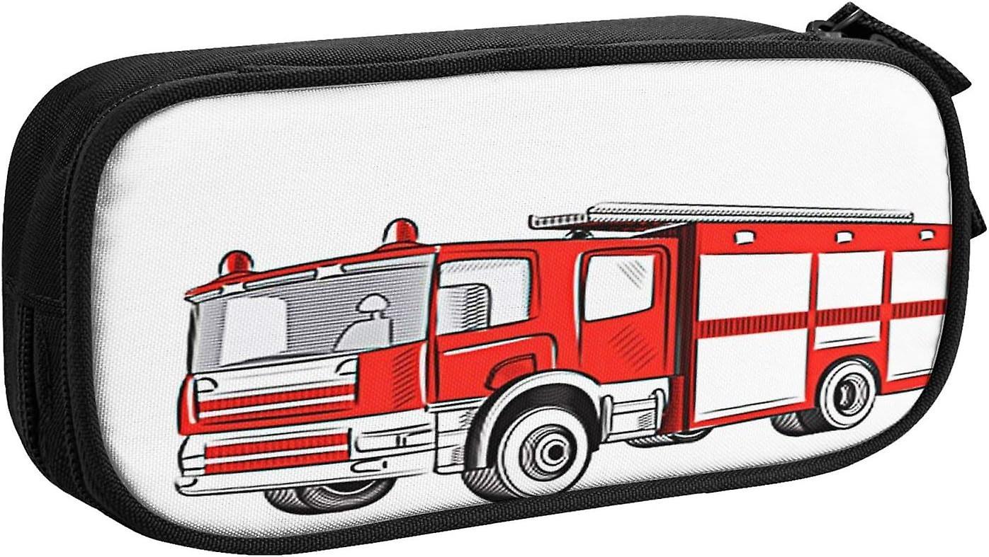 Kerota Pencil Case Red Fire Truck Firetruck Large Capacity Pencil Bag Pen Case Pouch Desk Organizer For Boys Girls Kids Childrens School Students O..