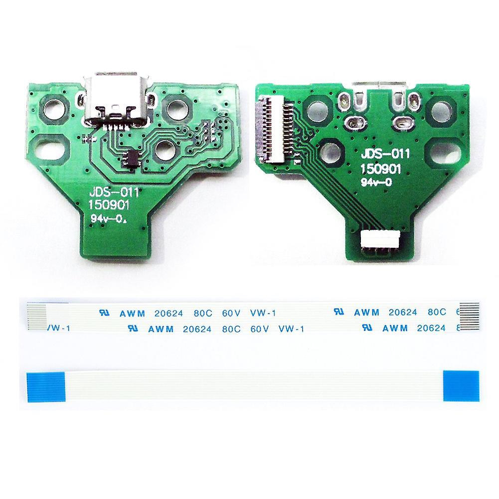 Sinknap 2pcs Usb Charging Port Board For Sony Ps4 Controller Jds-011 12pin Flex Cable