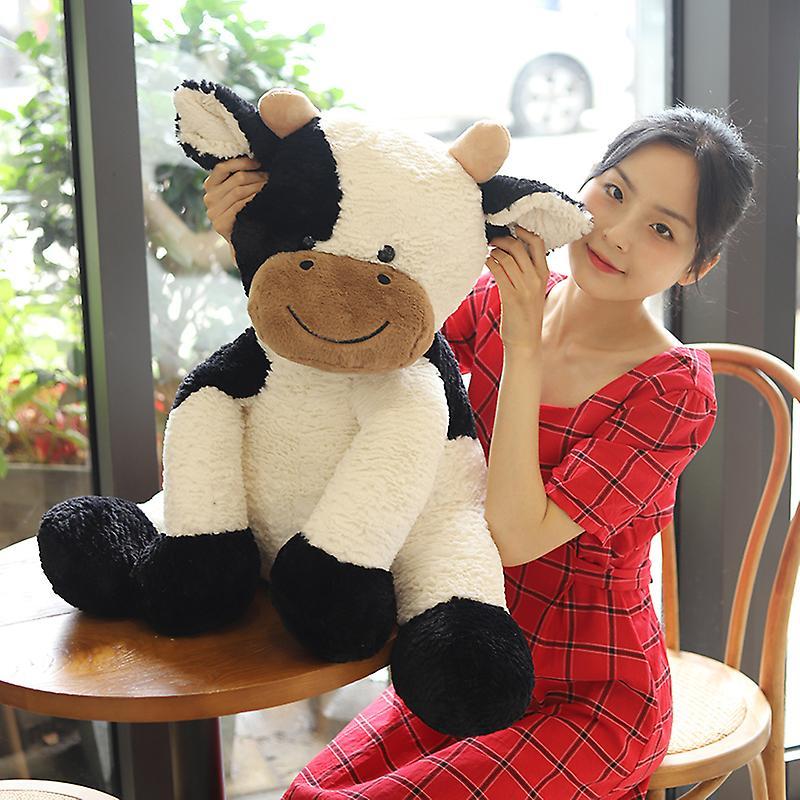 Yosicl 25-70cm New Kawaii Milk Cow Plush Toy Cute Cartoon Cattle Stuffed Animals Pillow Soft Doll Kids Toys Birthday Gift For Children 25cm