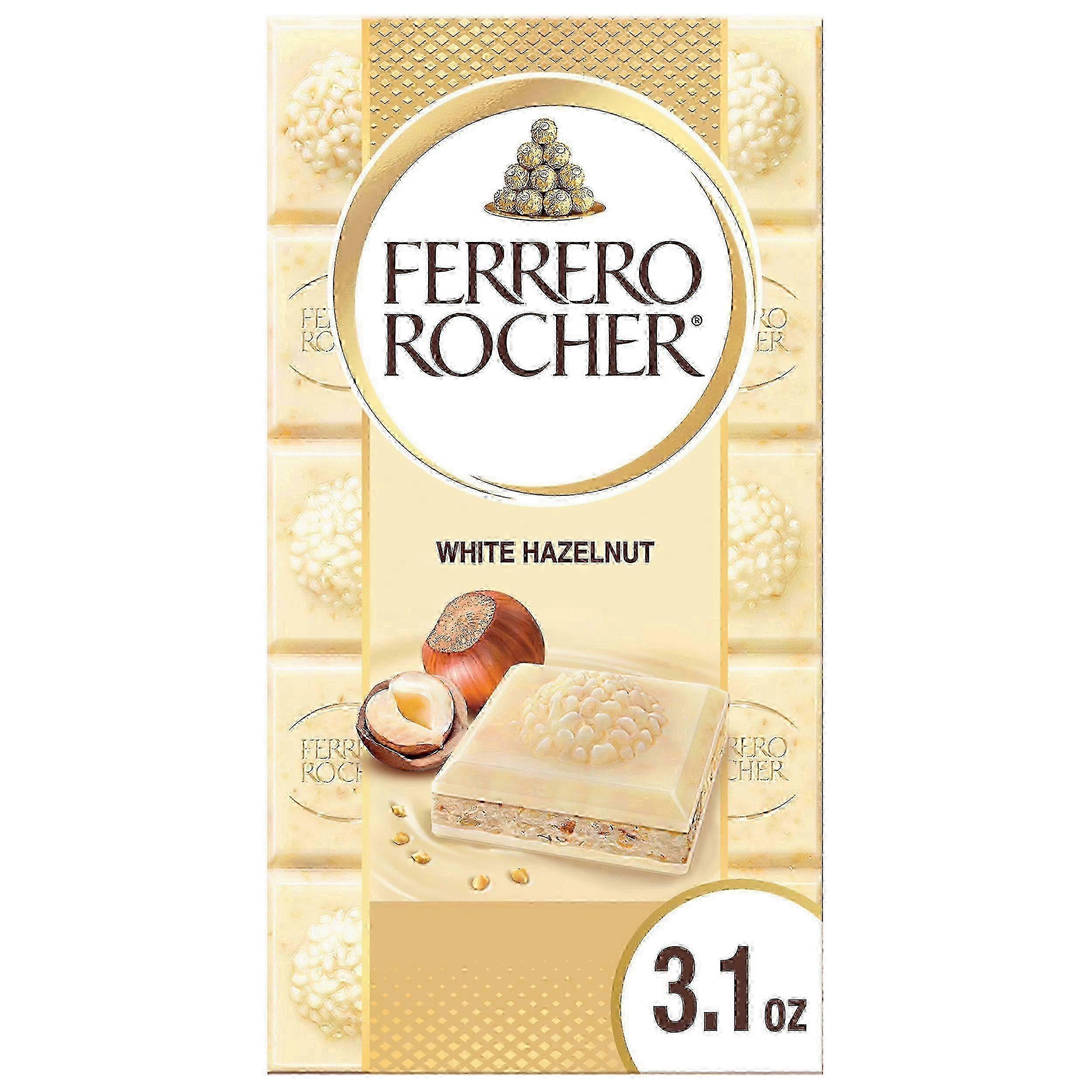 Ferrero Rocher Premium Chocolate Bar, White Chocolate Hazelnut, 3.1 Oz