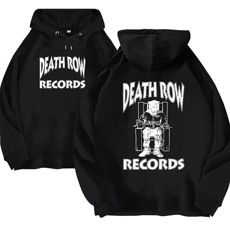 Stntv Death Row Records Hoodie Men Women Oversized Hoodie Hip Hop Hoodies Sweatshirts Long Sleeve Hooded Sweat Girl Coats 2DF505251-Black M