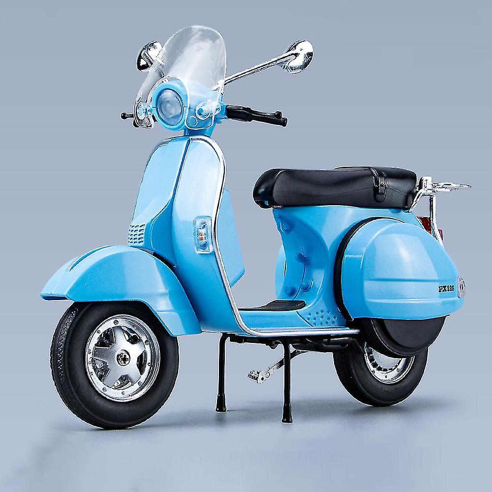 Lanou 1:10 Vespa 125 Alloy Leisure Motorcycle Model Diecasts Metal Motorbike Simulation Sound Light Toys For Children Gifts Blue