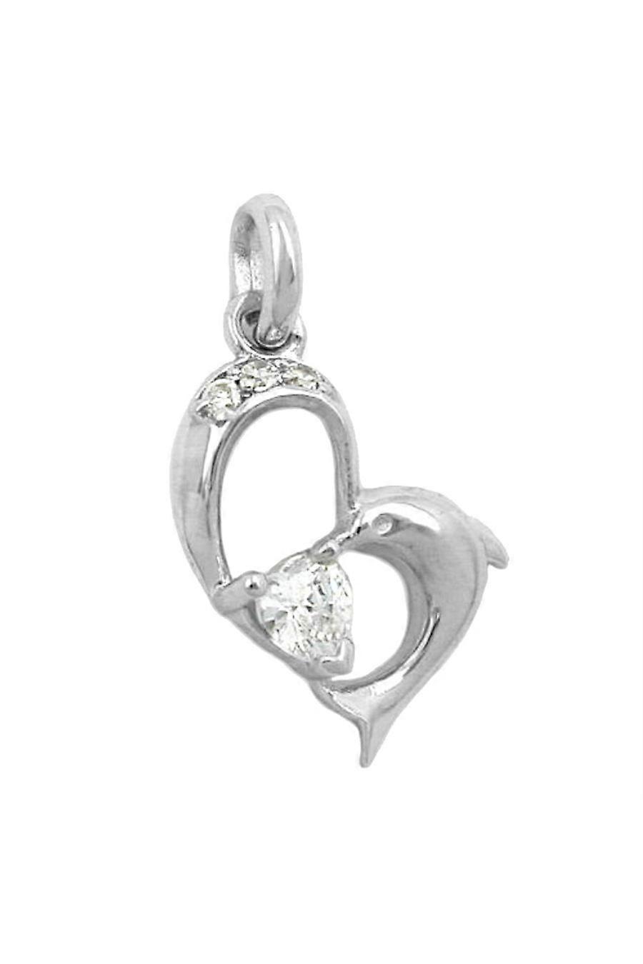 Gallay Heart/ Dolphin Pendant With Zirconia Silver 925 - Gl90977