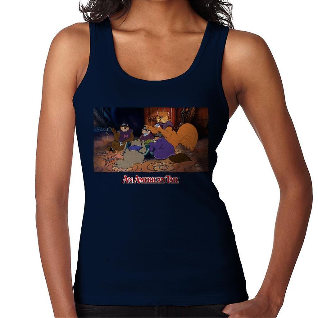 An American Tail Tiger Playing Cards Women's Vest Navy Blue Medium