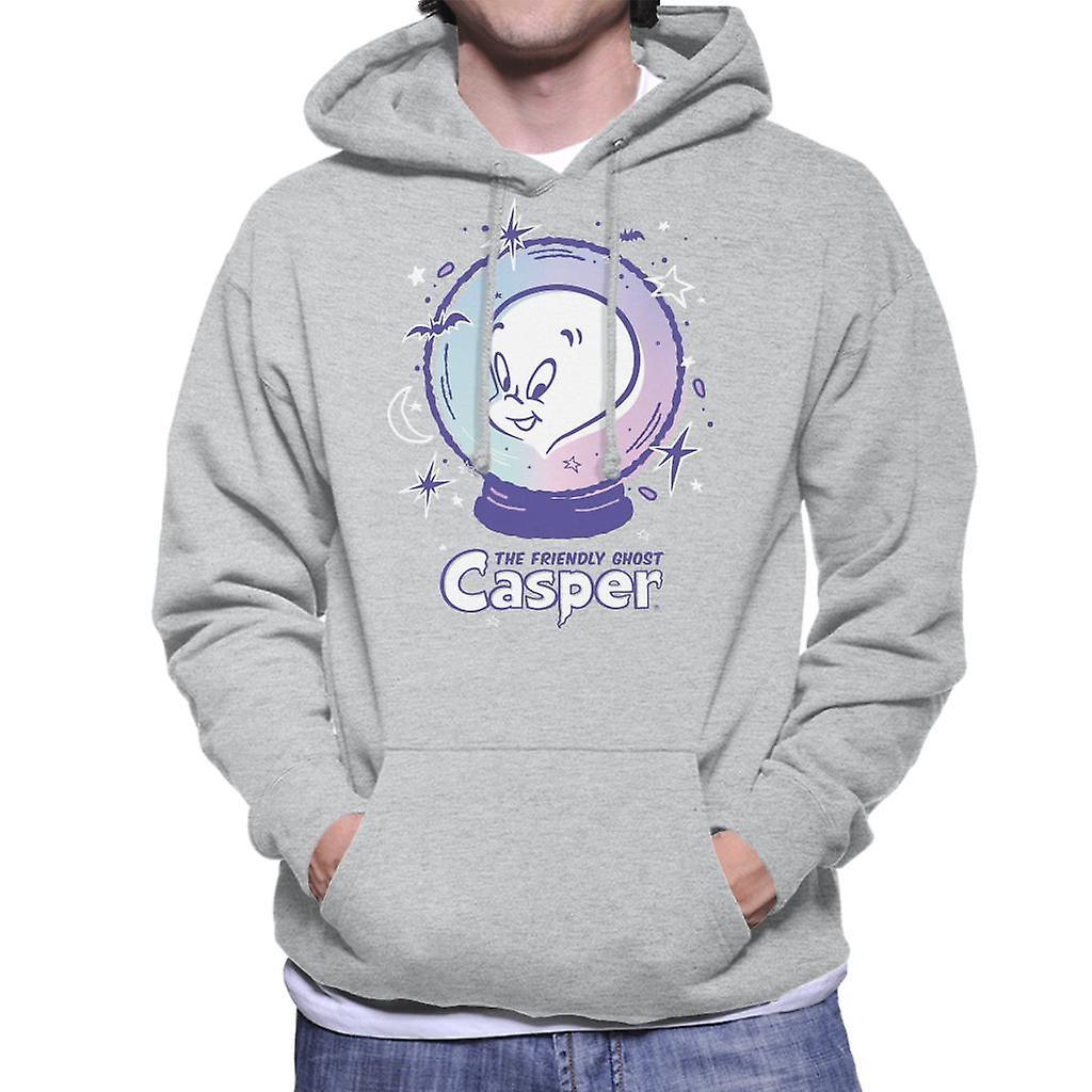 Casper The Friendly Ghost Crystal Ball Men's Hooded Sweatshirt Heather Grey X-Large