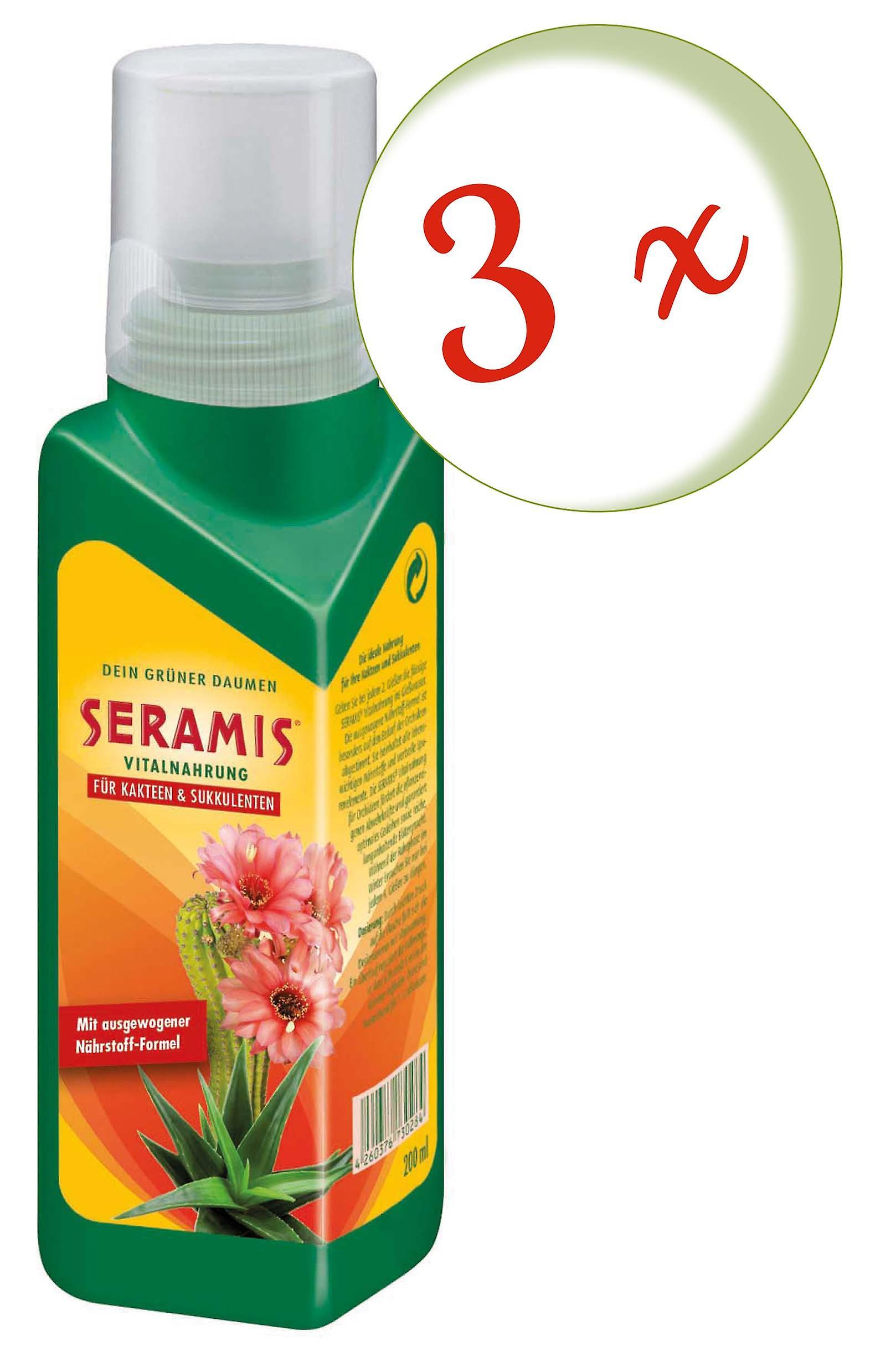 3 x SERAMIS® vital food for cacti and succulents, 200 ml