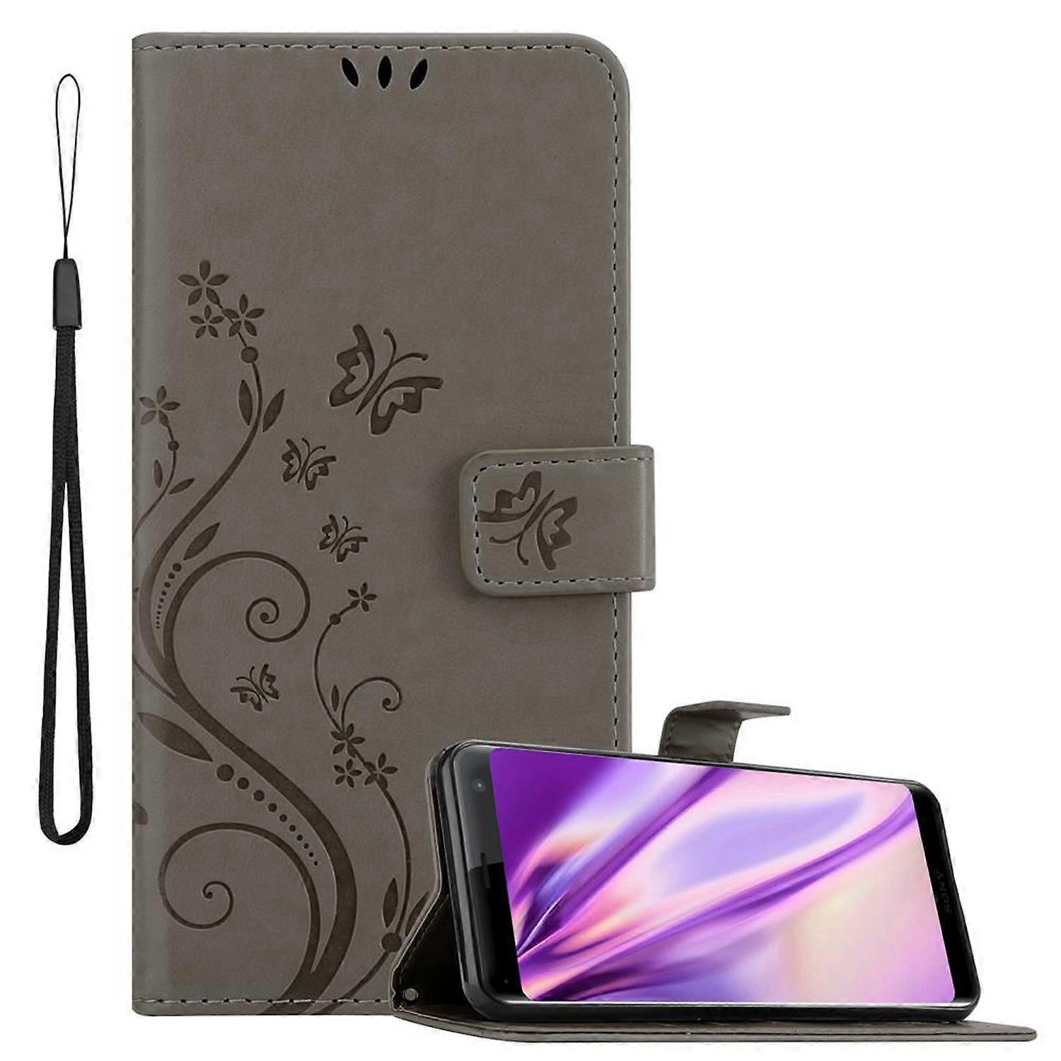 Sony Xperia XZ3 Protective Case - with Floral Print and Card Slot FLORAL TURQUOISE