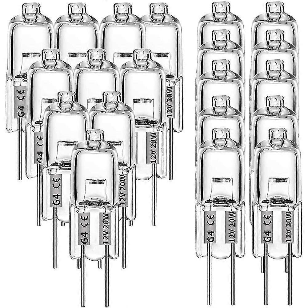 Lycxames 20 Pcs G4 Halogen Bulbs,20w 12v Halogen Light Bulbs 2 Pin Clear Lamp Bulb,for Cooker Lighting