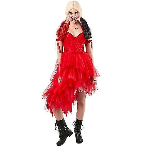 Suicide Squad Womens/Ladies Harley Quinn Costume Dress Set Red 14 UK - 16 UK