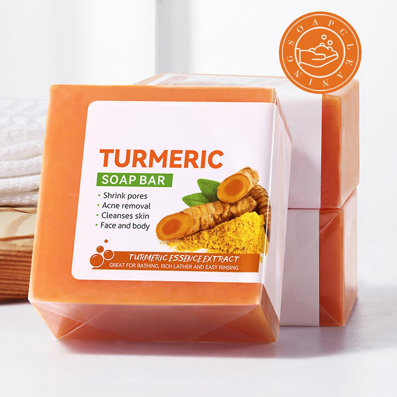 Nspiel Lemon Turmeric Kojic Acid Soap, Orange Vitamin C Handmade Soap, Orange Kojic Acid Soap For Body Face Wash, Natural Orange Soap Bar 1Pcs - 100g