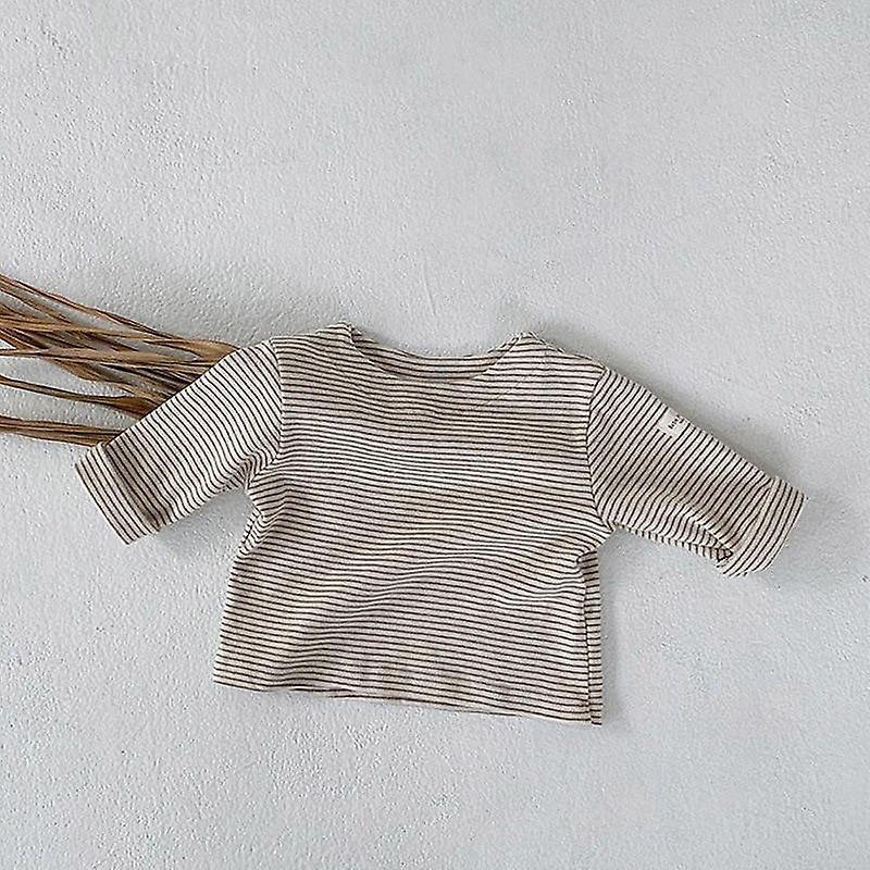 Slowmoose Spring/autumn Cotton Striped-o Neck Tees For Infants 24M