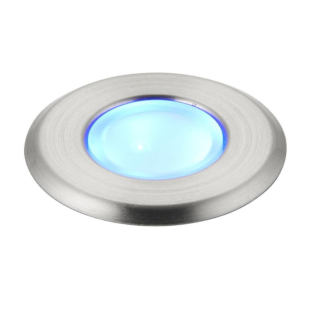 Saxby Lighting (Poole) Cove Outdoor Coastal Recessed Ground Light Blue IP67 0.8W Marine Grade Brushed Stainless Steel & Frosted