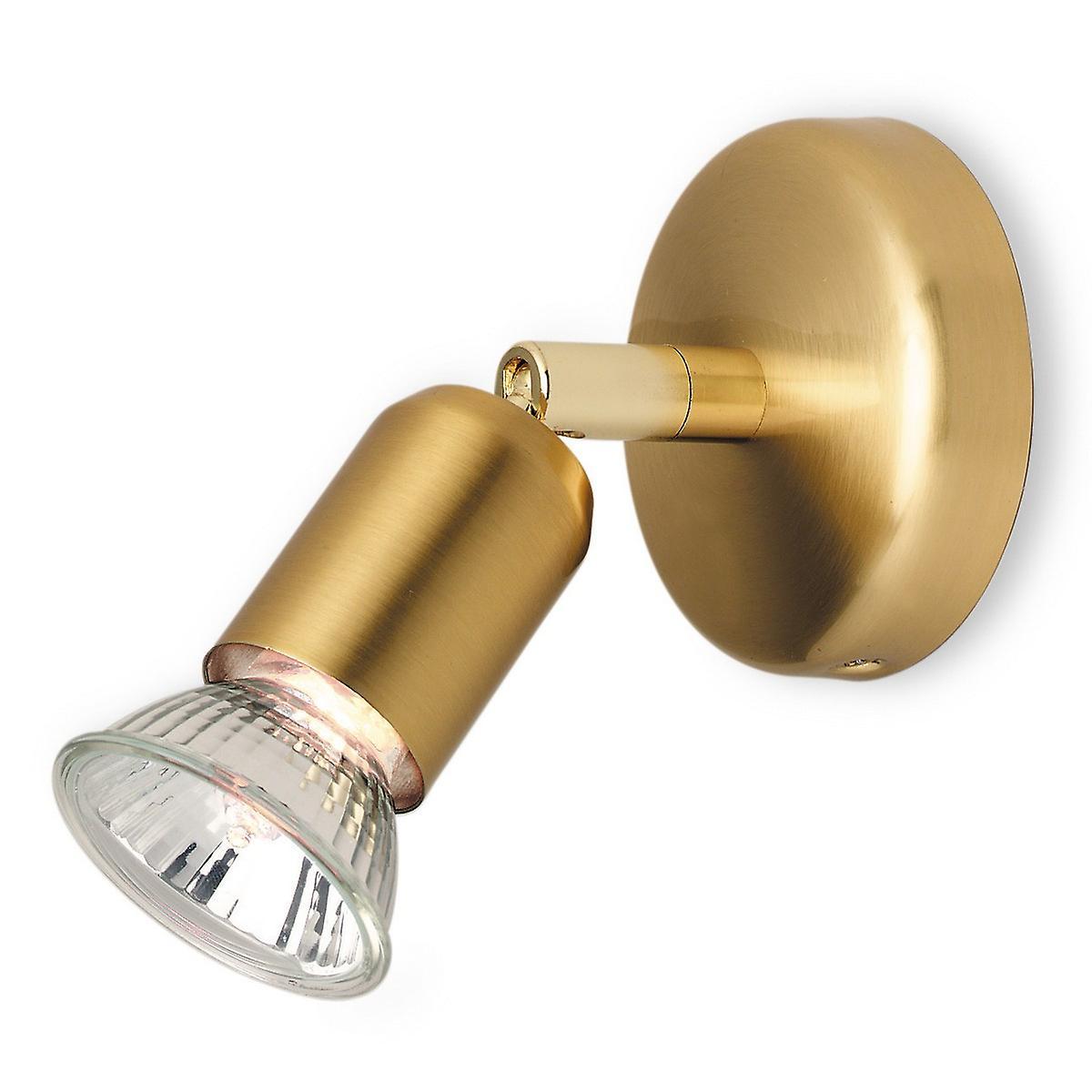 Runner 1 Light Single Spotlight Brushed Brass GU10