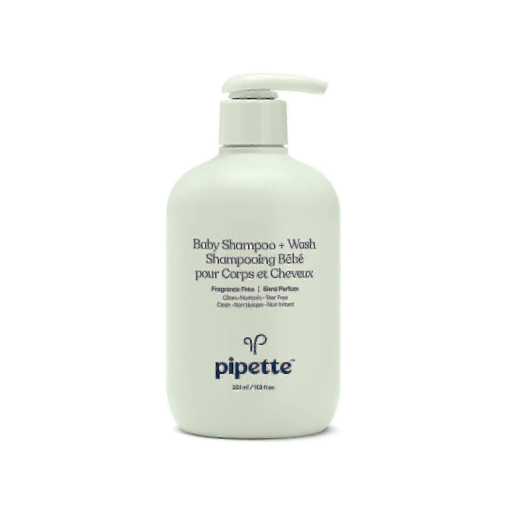 Pipette Baby Shampoo + Wash, Fragrance Free, 12 Oz