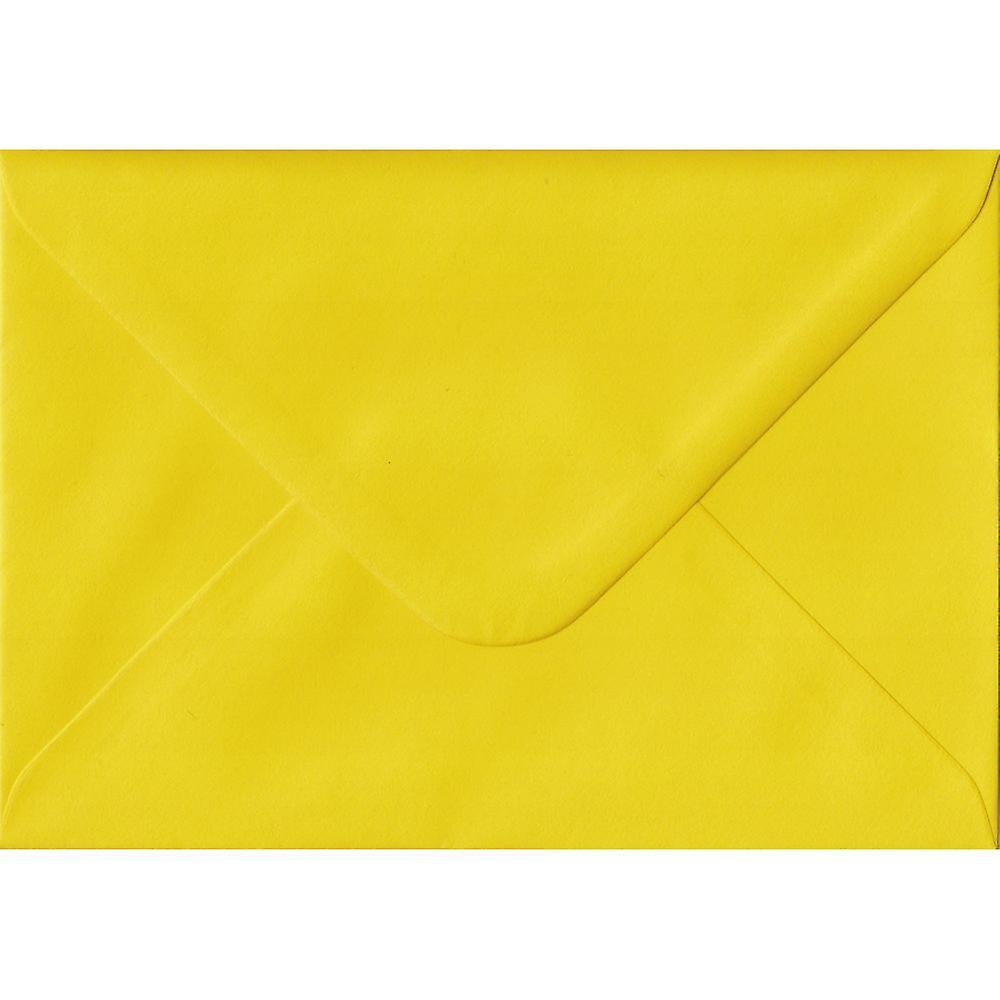 ColorSono Daffodil Yellow Gummed A5 Coloured Yellow Envelopes. 100gsm FSC Sustainable Paper. 152mm x 216mm. Banker Style Envelope. 100