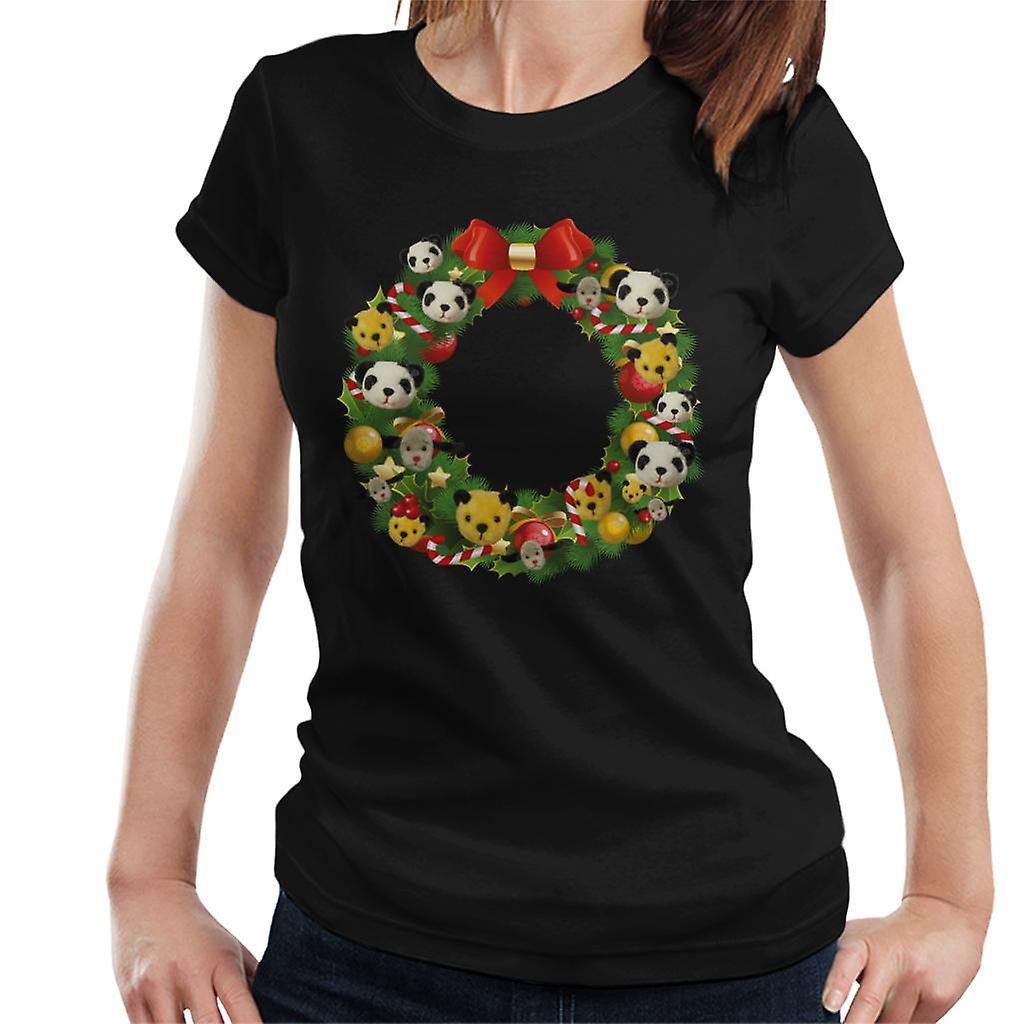 Sooty Christmas Wreath Women's T-Shirt Black XX-Large