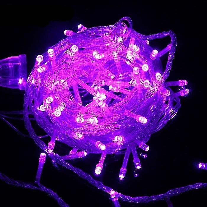 Slowmoose Copper Wire Led String Lights - Holiday Fairy Garland For Decoration Purple 5m 50leds