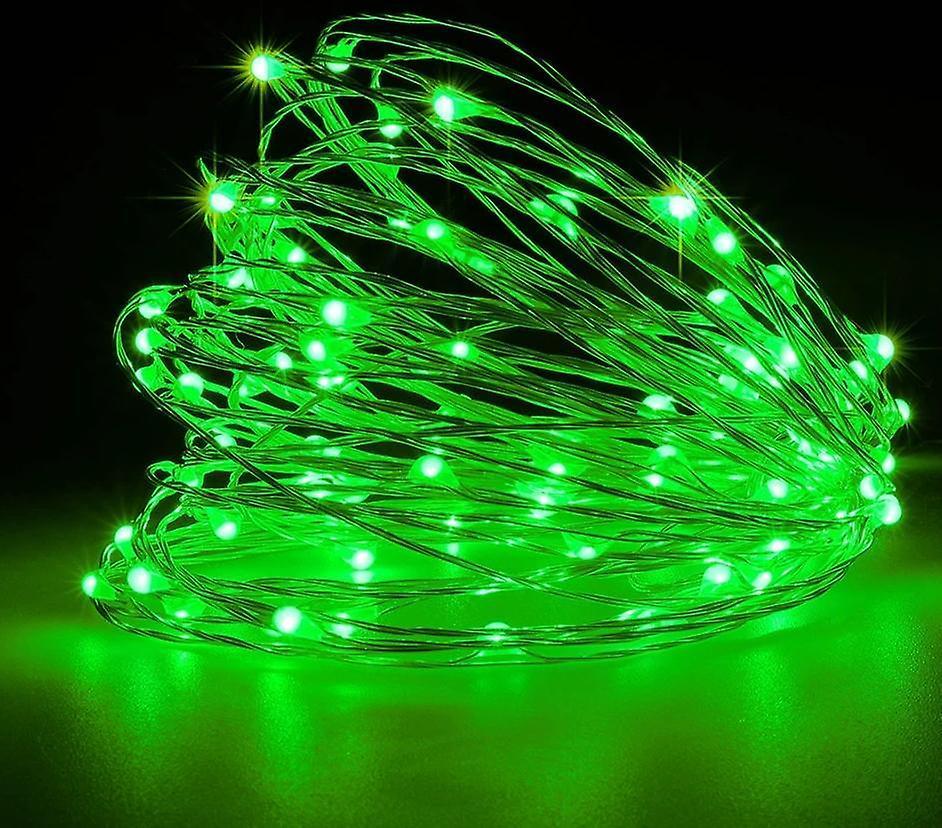 Slowmoose Usb & Battery Powered Waterproof Led String Lights Green 3AA Battery powered