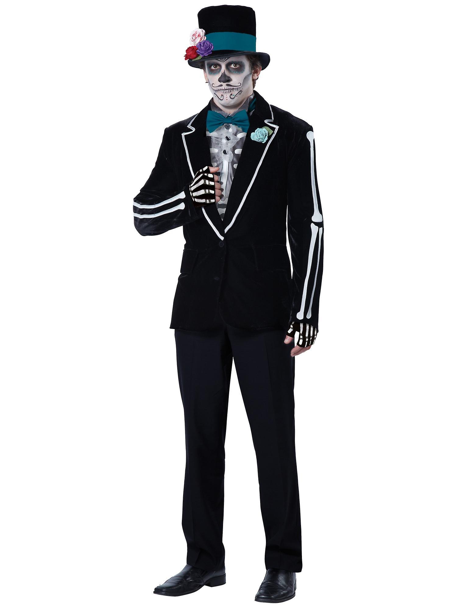 California Costume Collections EL Novio Muerto Day Of The Dead Groom Mexican Spanish Deluxe Mens Costume Black Large (42-44)