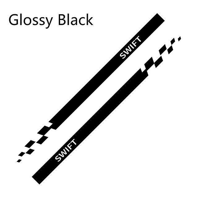 2pcs Car Door Side Racing Sport Long Line Pvc Stickers For Suzuki Swift Tuning Auto Accessories Vinyl Film Decals Decoration Toy Cars Glossy Black