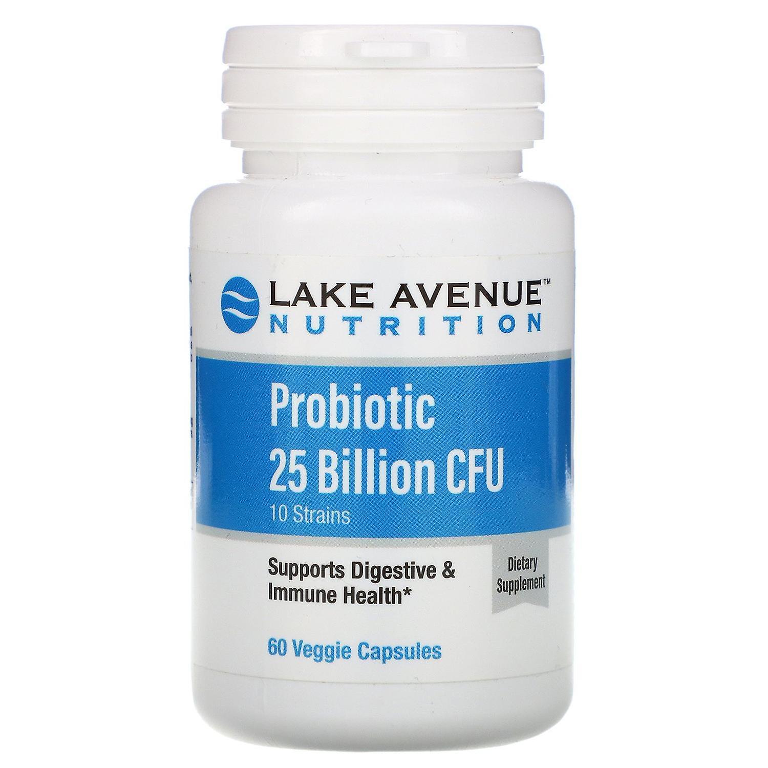 Lake Avenue Nutrition, Probiotics, 10 Strain Blend, 25 Billion CFU, 60 Veggie Ca