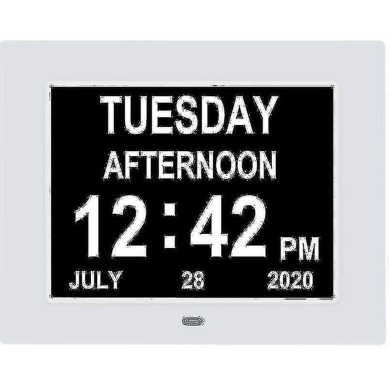 Guangzhou Yunlan Trading Co., Digital Dementia Clock Calendar Clock Day Date Clock Large Display Large Clear Unabbreviated Time An White