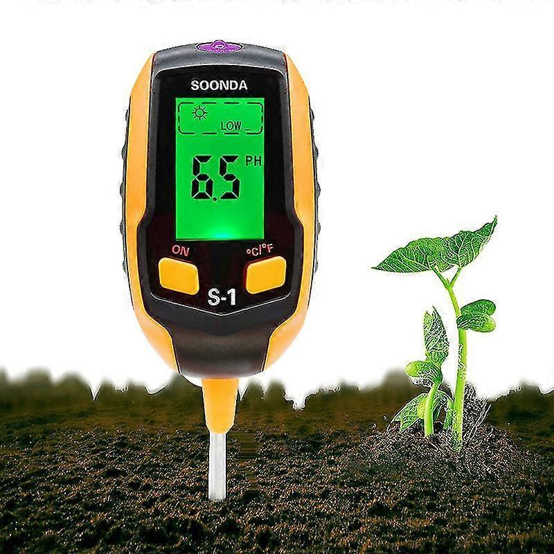 West&month Soil PH Meter 4-in-1 Soil Tester Moisture Digital Plant Thermometer Test Moisture Meter For Potted Plants Gardens Lawns