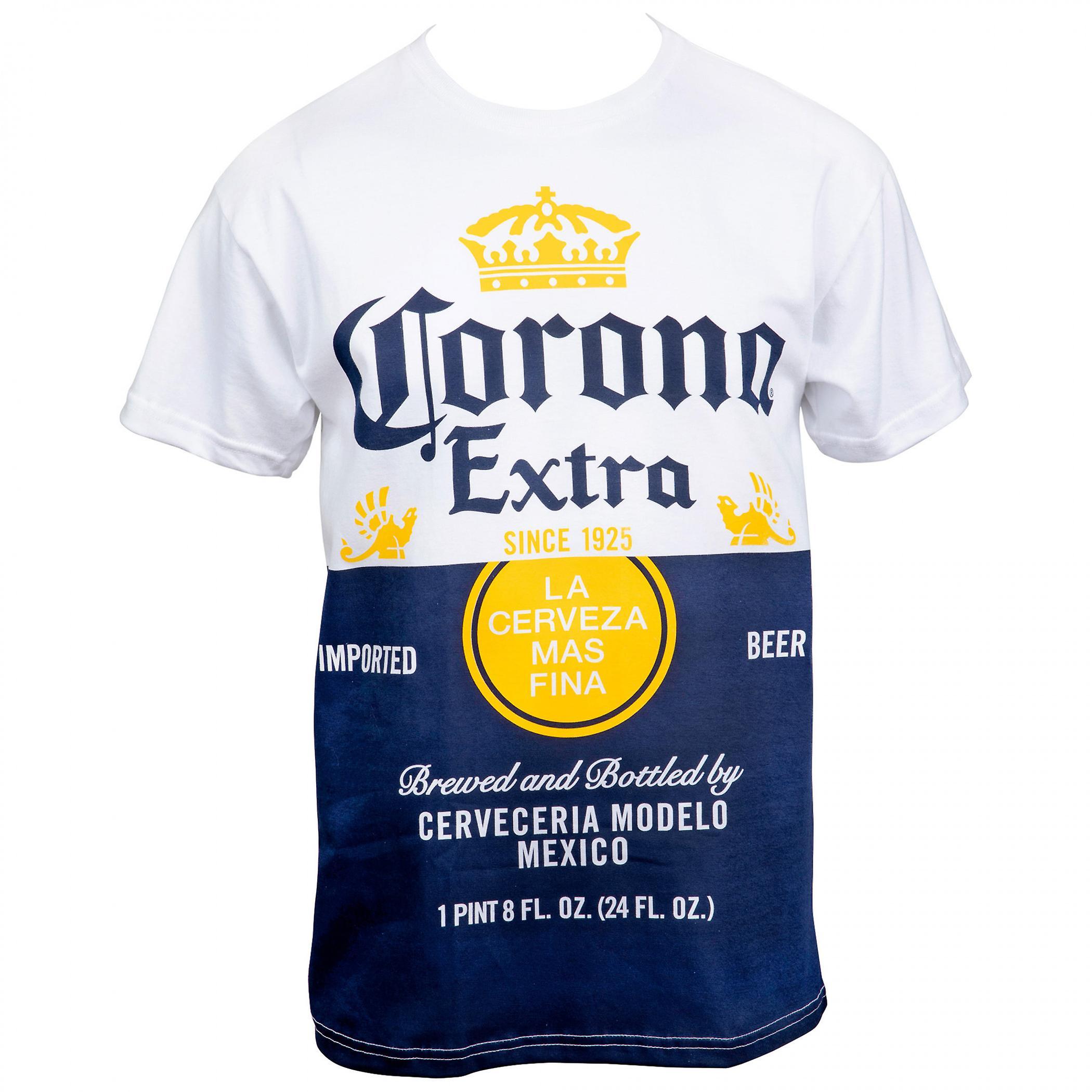 Beers Corona Extra Beer Label Design Men's White T-Shirt Large