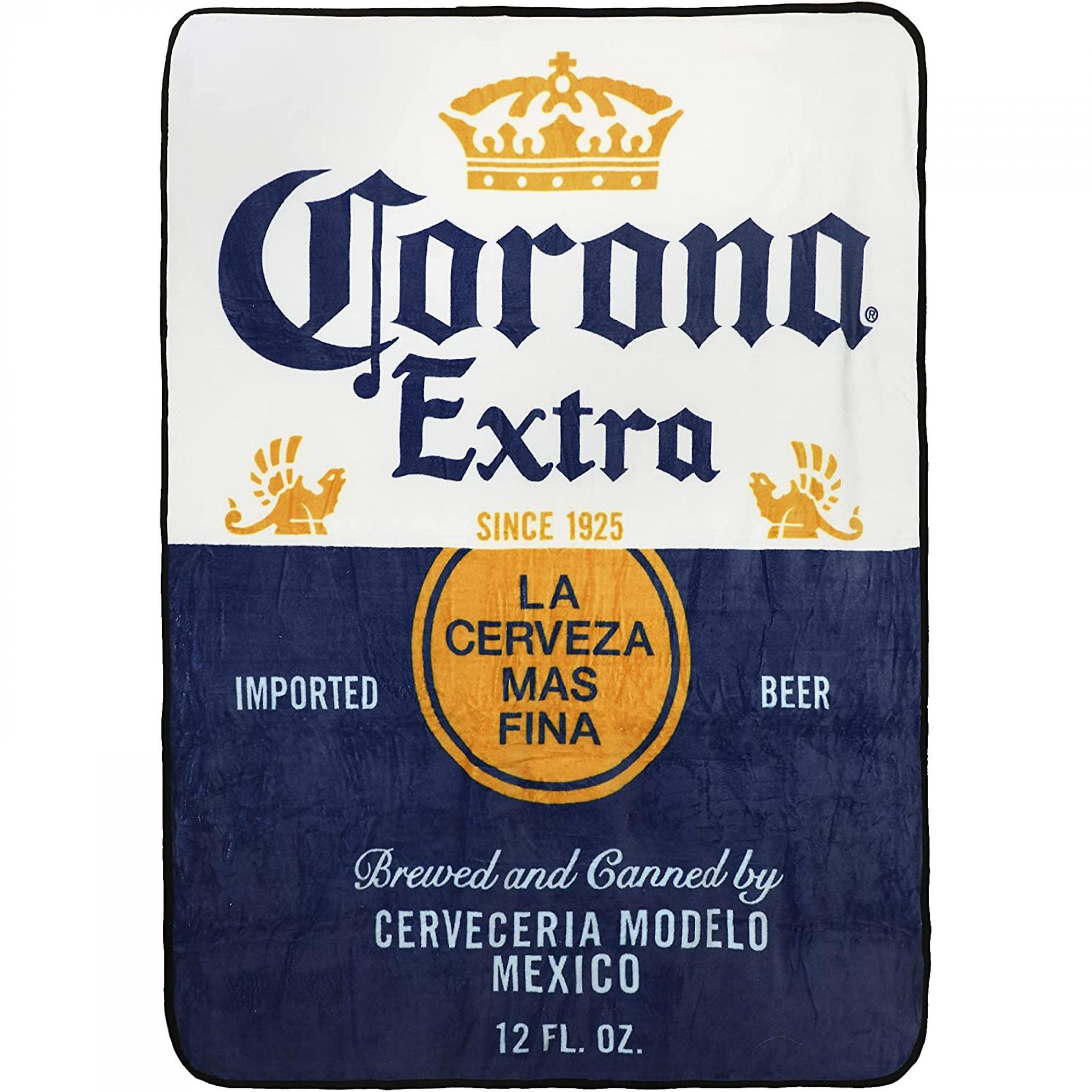 Beers Corona Extra Bottle Label Fleece 48" x 60" Throw Blanket Multi-Color