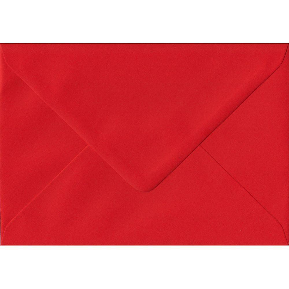 ColorSono Poppy Red Gummed Greeting Card Coloured Red Envelopes. 100gsm FSC Sustainable Paper. 125mm x 175mm. Banker Style Envelope. 100