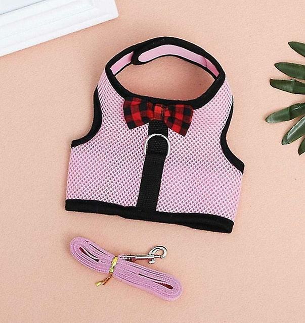 Slowmoose Vest Harness With Leash For Rabbits, Hamster And Bunny pink M